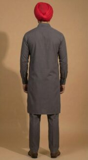 Urban Ash Grey Kurta Pajama Set - Image 2